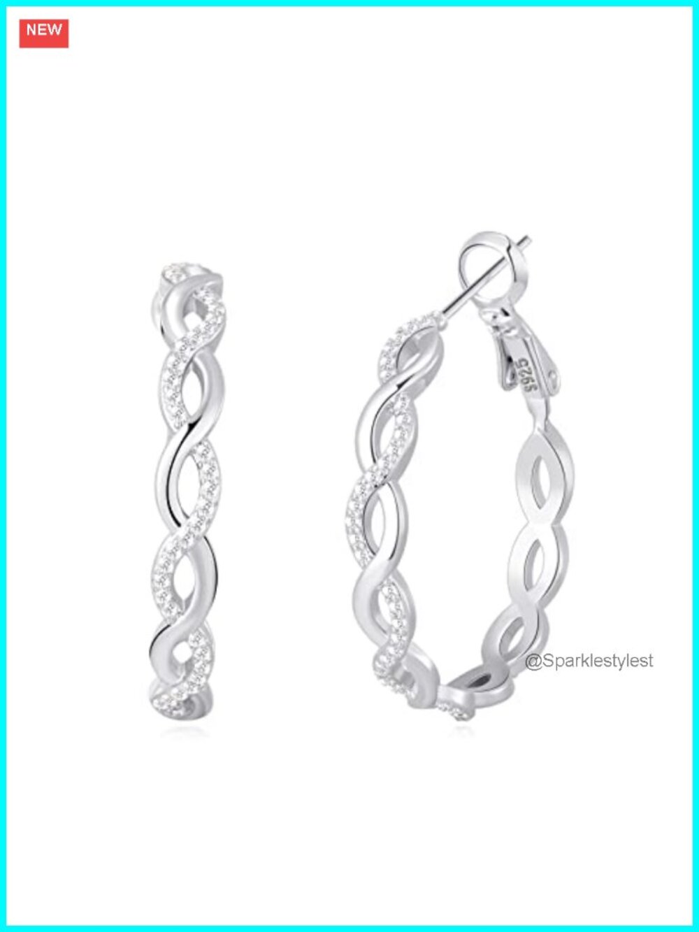 S925 Sterling Silver Twisted Hoop Earrings